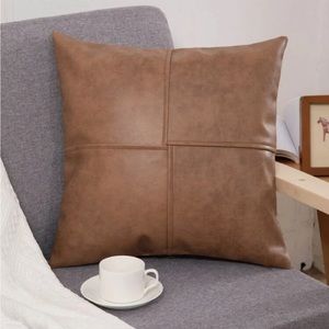 Brown Faux Leather Cushion Case (Case Only)